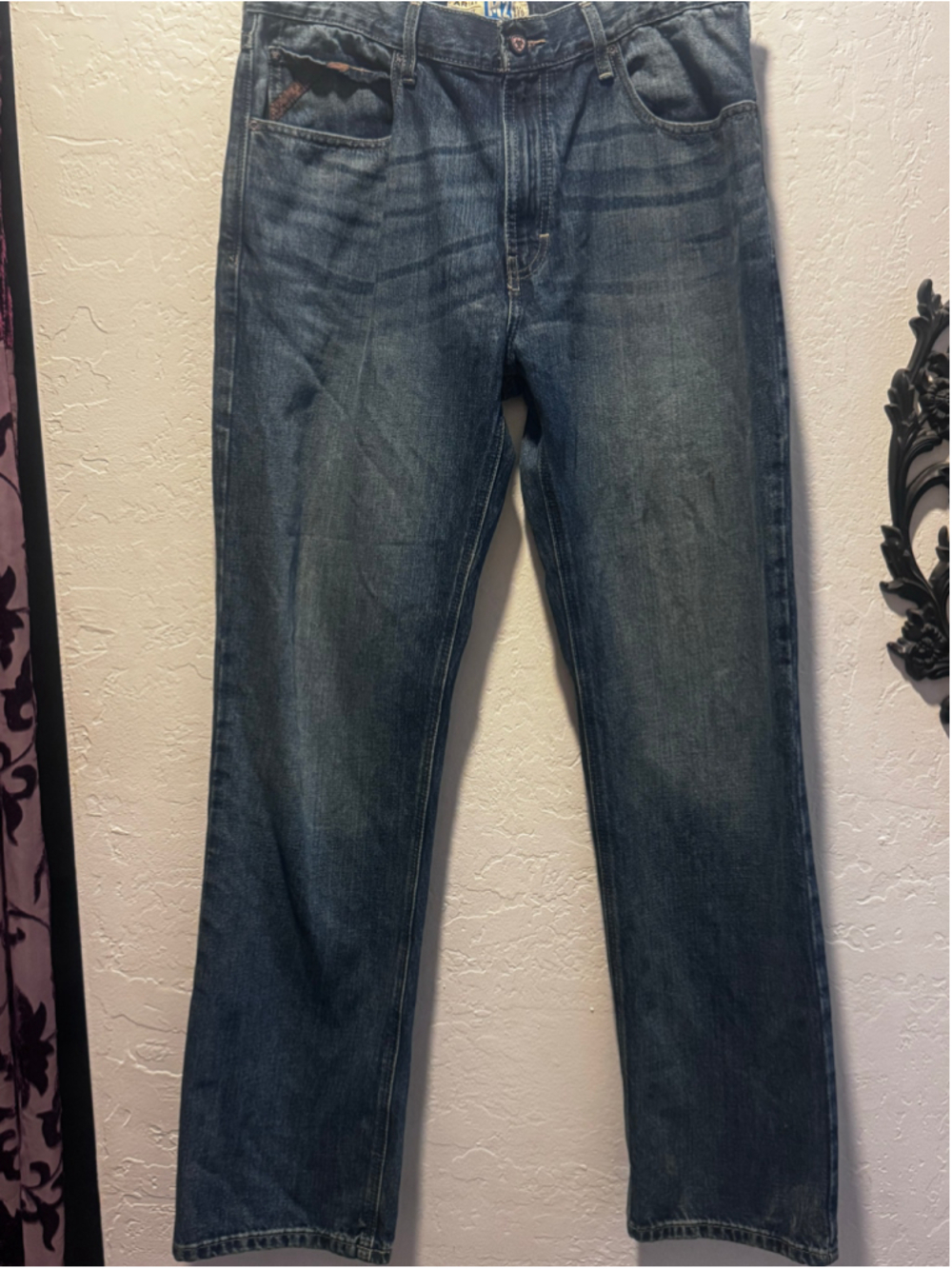 Ariat M2 Straight Leg Jeans, Men's Waist 34, Blue Denim